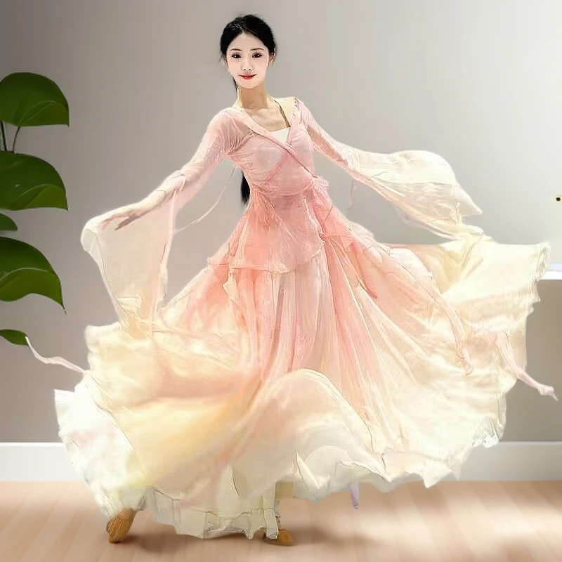 春颂演出服仙气飘逸纱衣中国风练功服长款艺考古风2025新款