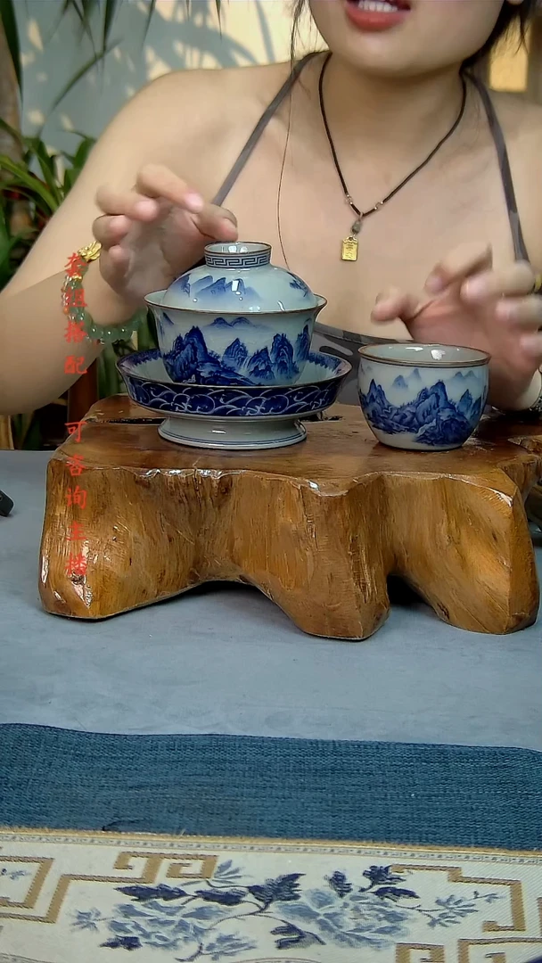 2件套陶瓷茶具老陶泥开片纹