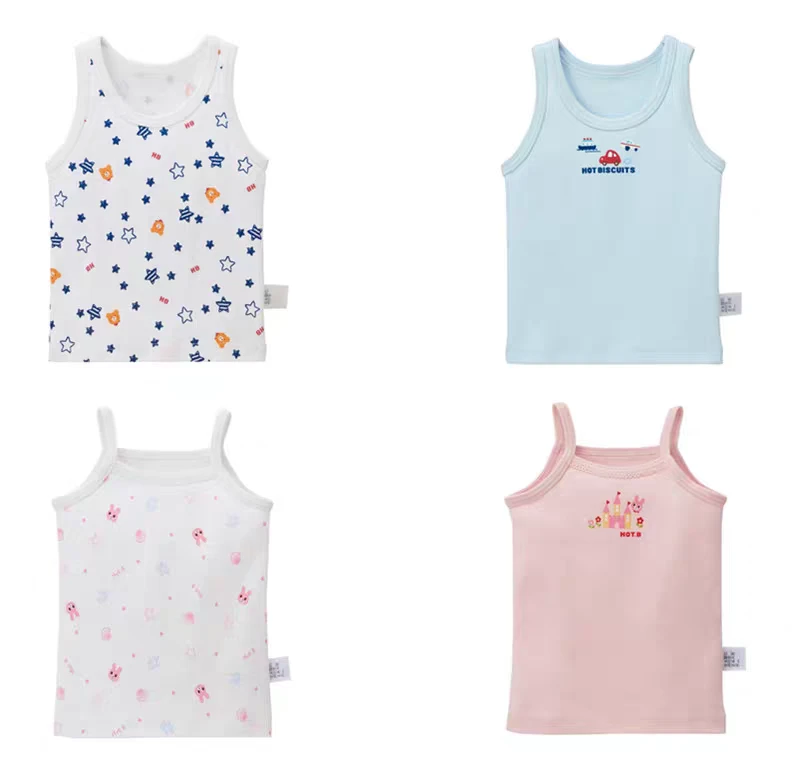 女童夏季无袖纯棉吊带背心清爽透气护肚贴身打底衫