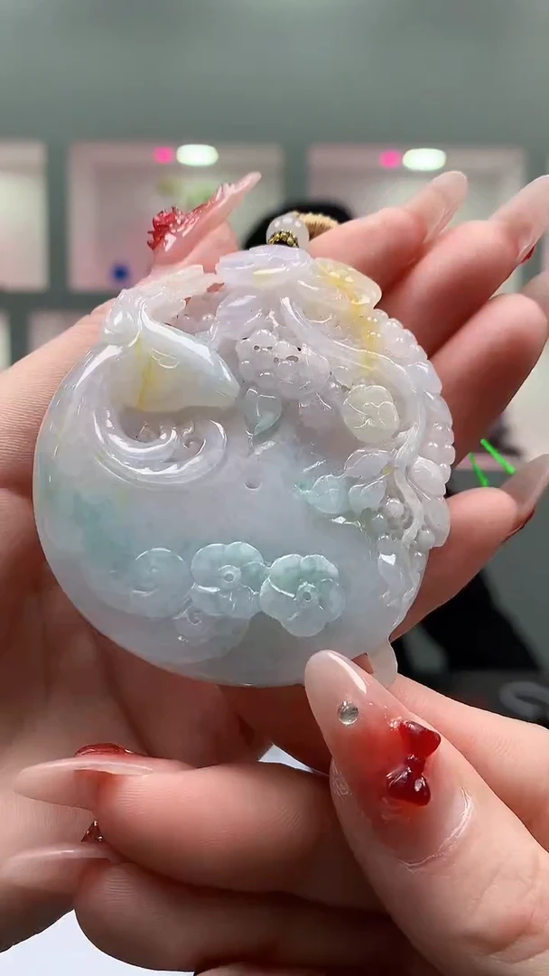 【闪购商品】定制翡翠未镶嵌1023y-毛货挂件16