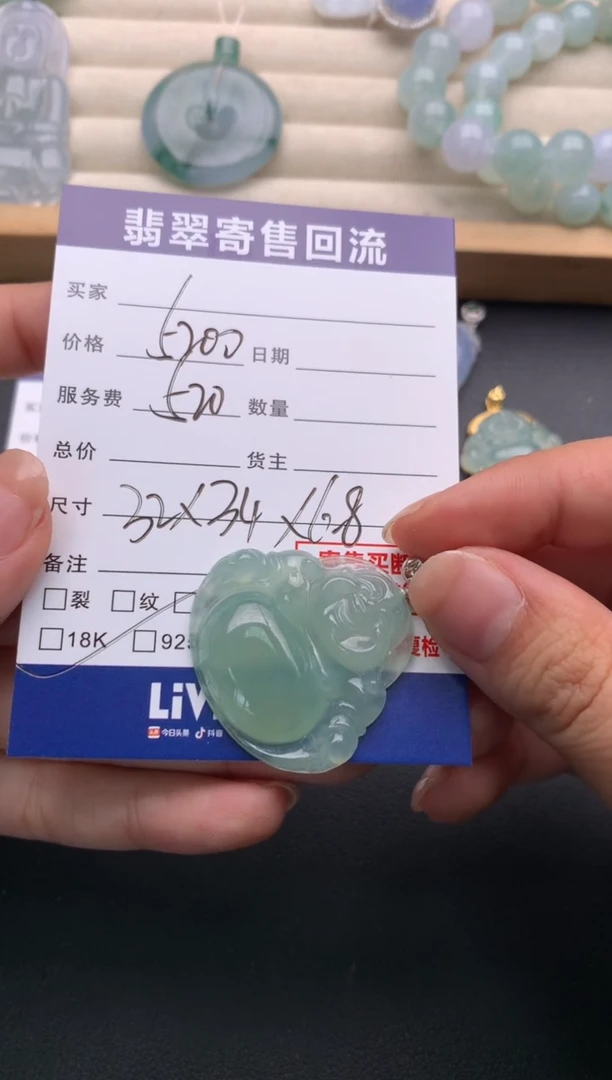 翡翠18K金镶嵌颈饰10136794