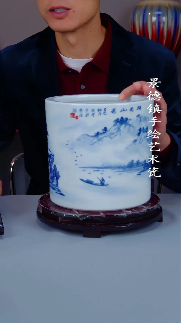 摆件陶景德镇手工手绘陶瓷摆件53