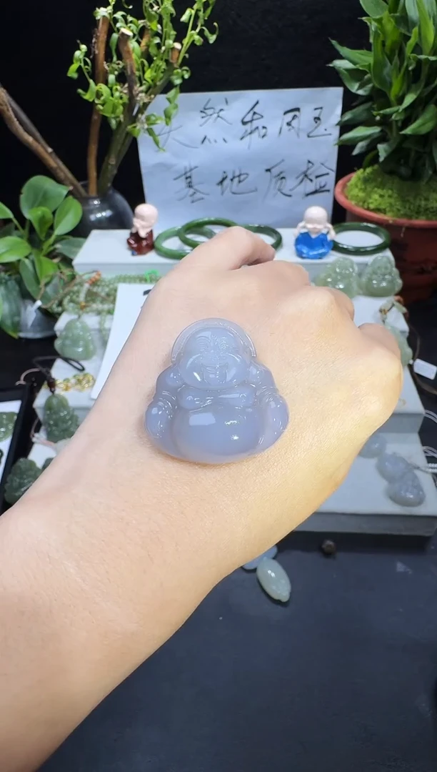 颈饰未镶嵌和田玉35烟紫佛公