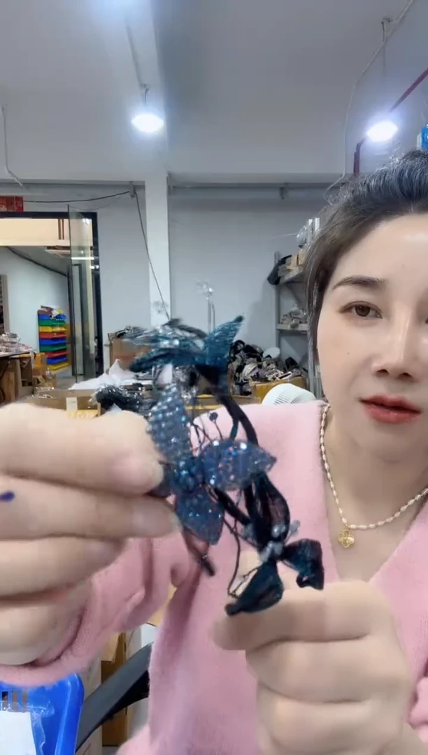 非金属布艺铜丝线边夹发箍集合 LG-797