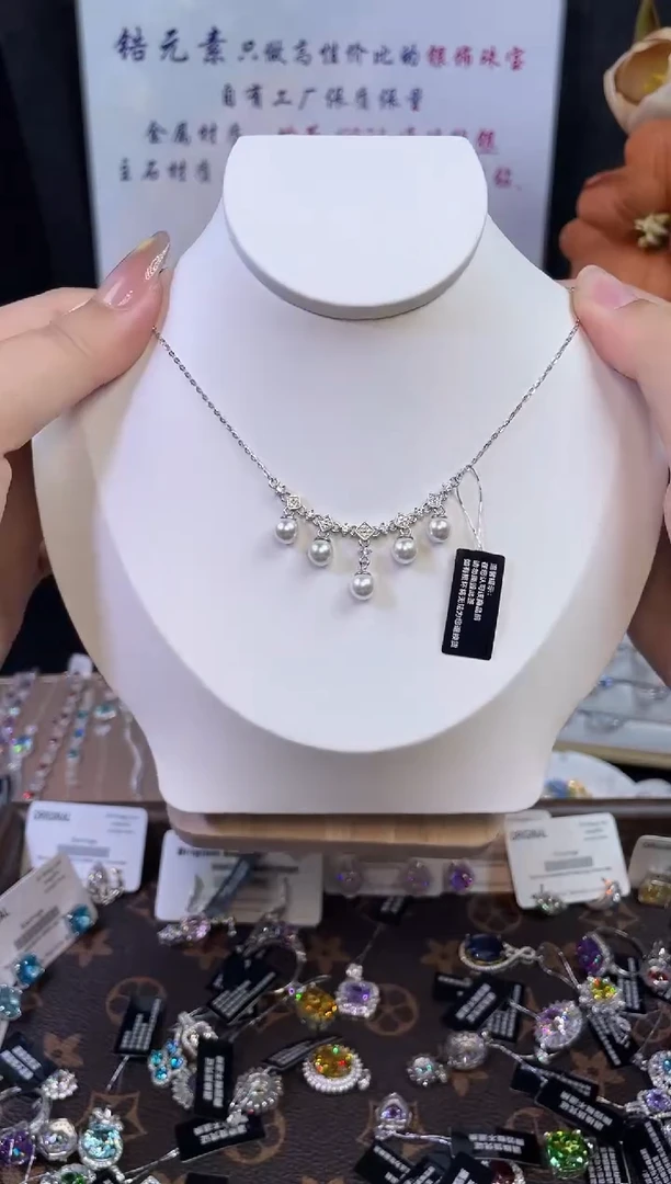 合成碳硅石925银编号F0210 项链