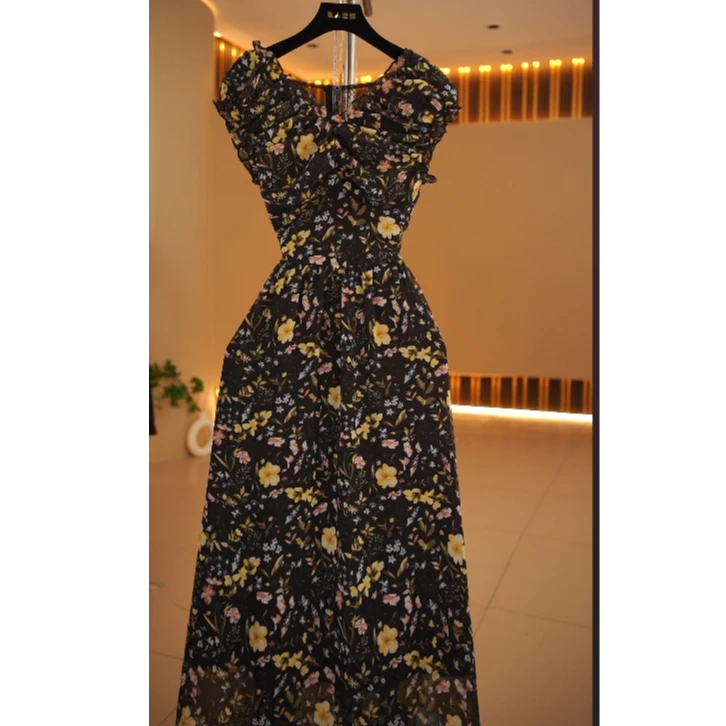 【糖宝专属】茶语系列夏季轻奢收腰显瘦气质连衣裙C003-5