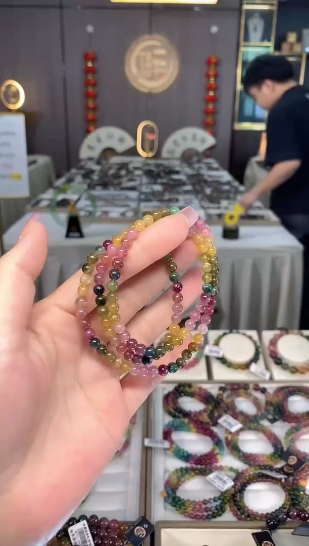 未镶嵌老矿碧玺三圈手串5mm+碧玺hon多样性发一条