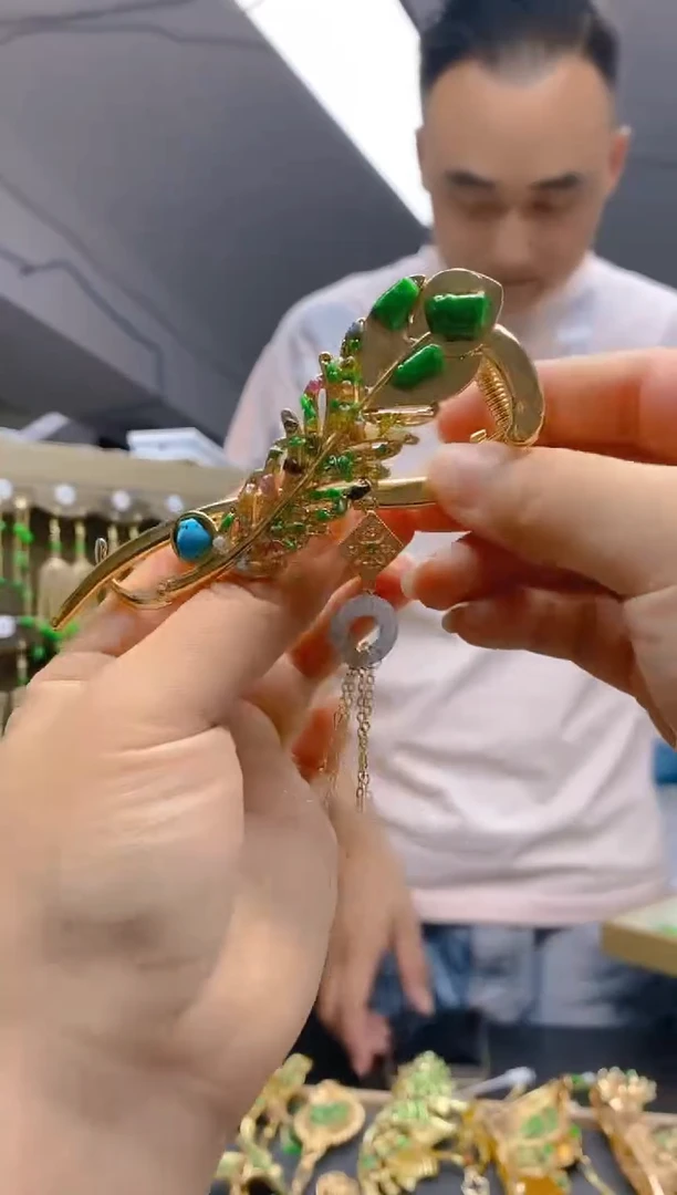 翡翠合金耳饰0169翡翠发簪