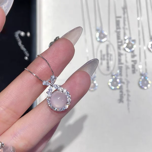 铜合金仿水晶项链 温妮公主|项链925银轻奢高级感锁骨链饰品颈链