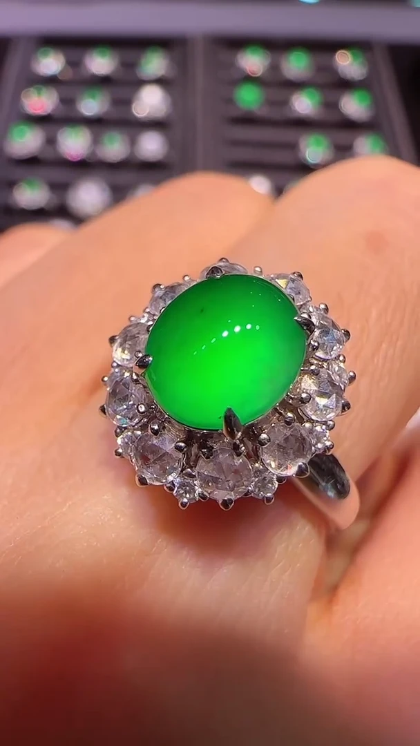 【闪购商品】翡翠戒指18K金镶嵌戒指