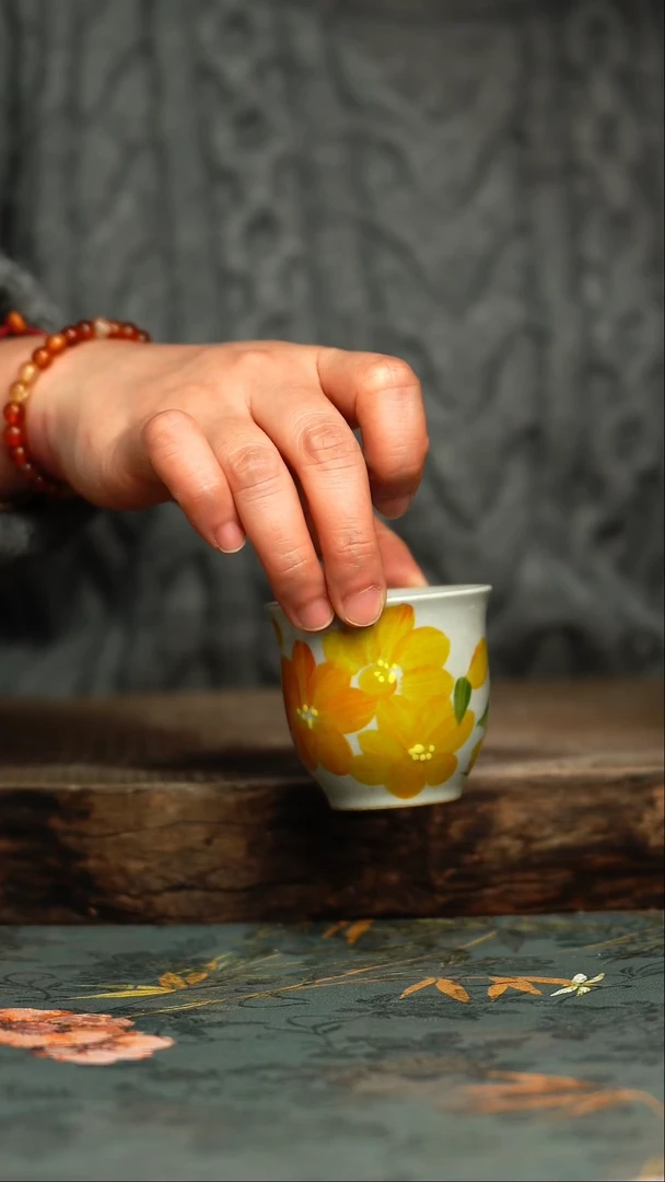 【闪购商品】杯釉下彩手工手绘同款陶器