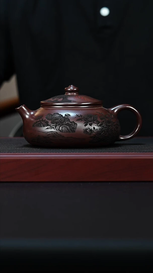 茶壶紫砂宜兴紫砂 （大）寒江 石红 李恒阳h334