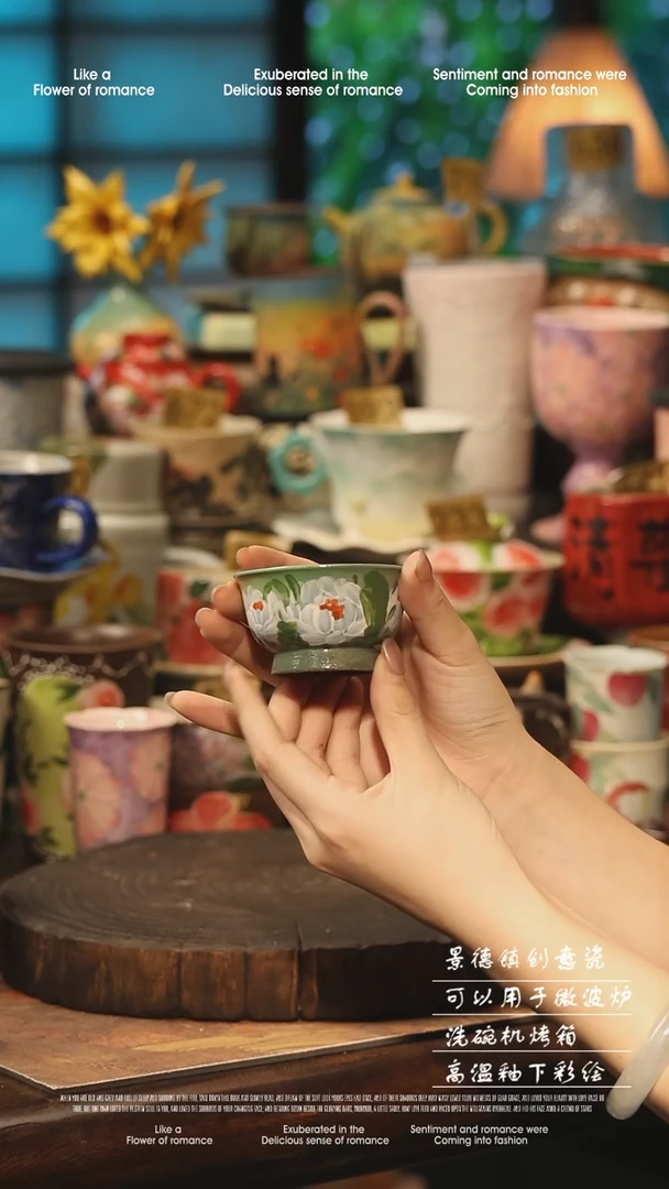 陶瓷景德镇高温釉下彩手工手绘款式