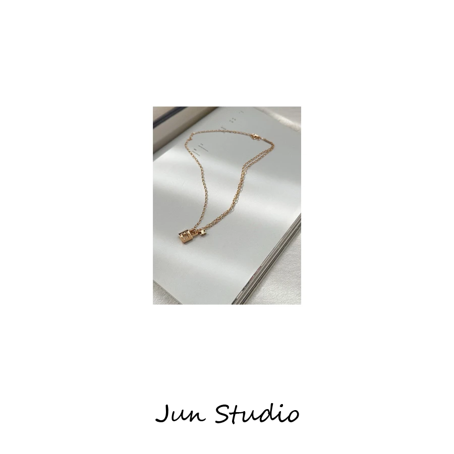 黄铜项链 ce琳 - 刘诗诗同款 凯旋门锁头项链 锁骨链