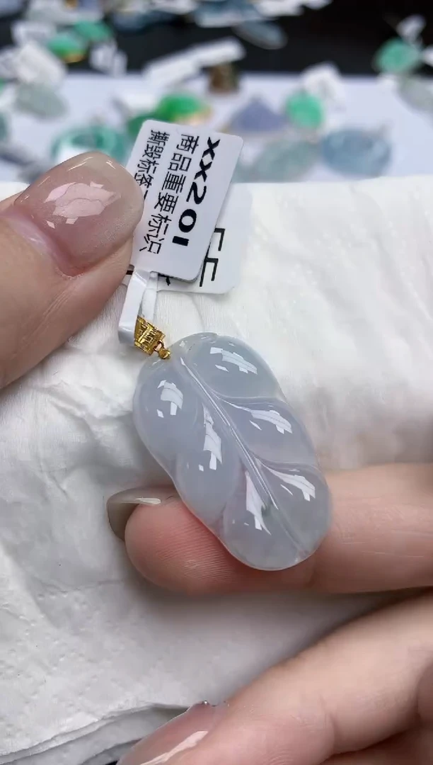 【闪购商品】翡翠颈饰18K金镶嵌天然缅甸翡翠A货