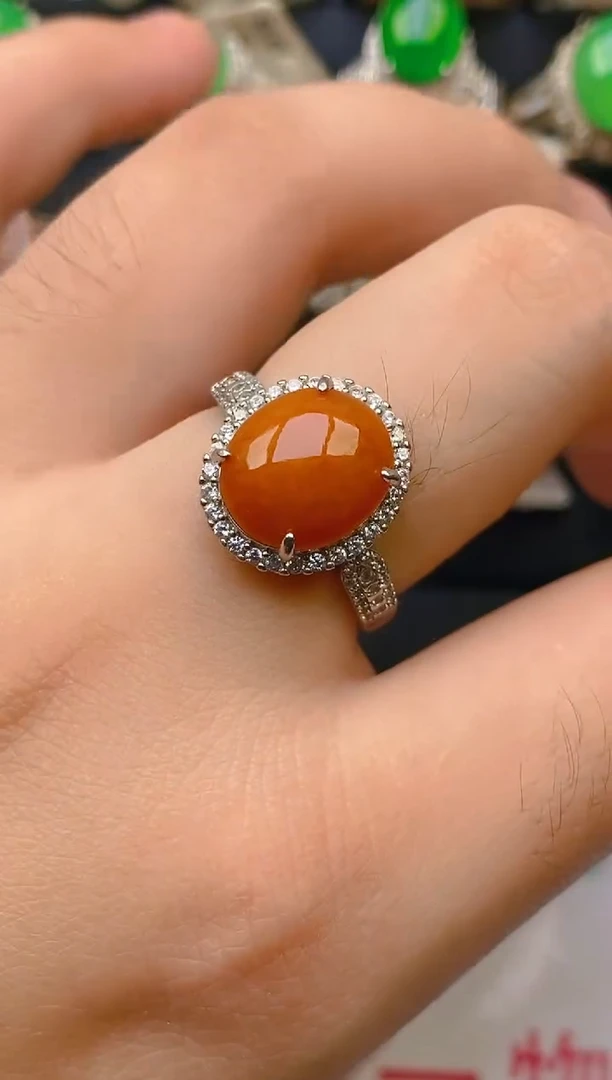 翡翠银S925镶嵌耳饰天然