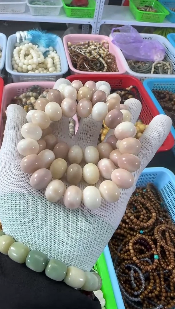 【闪购商品】白玉菩提手串16*菩提根粉色算盘珠单圈