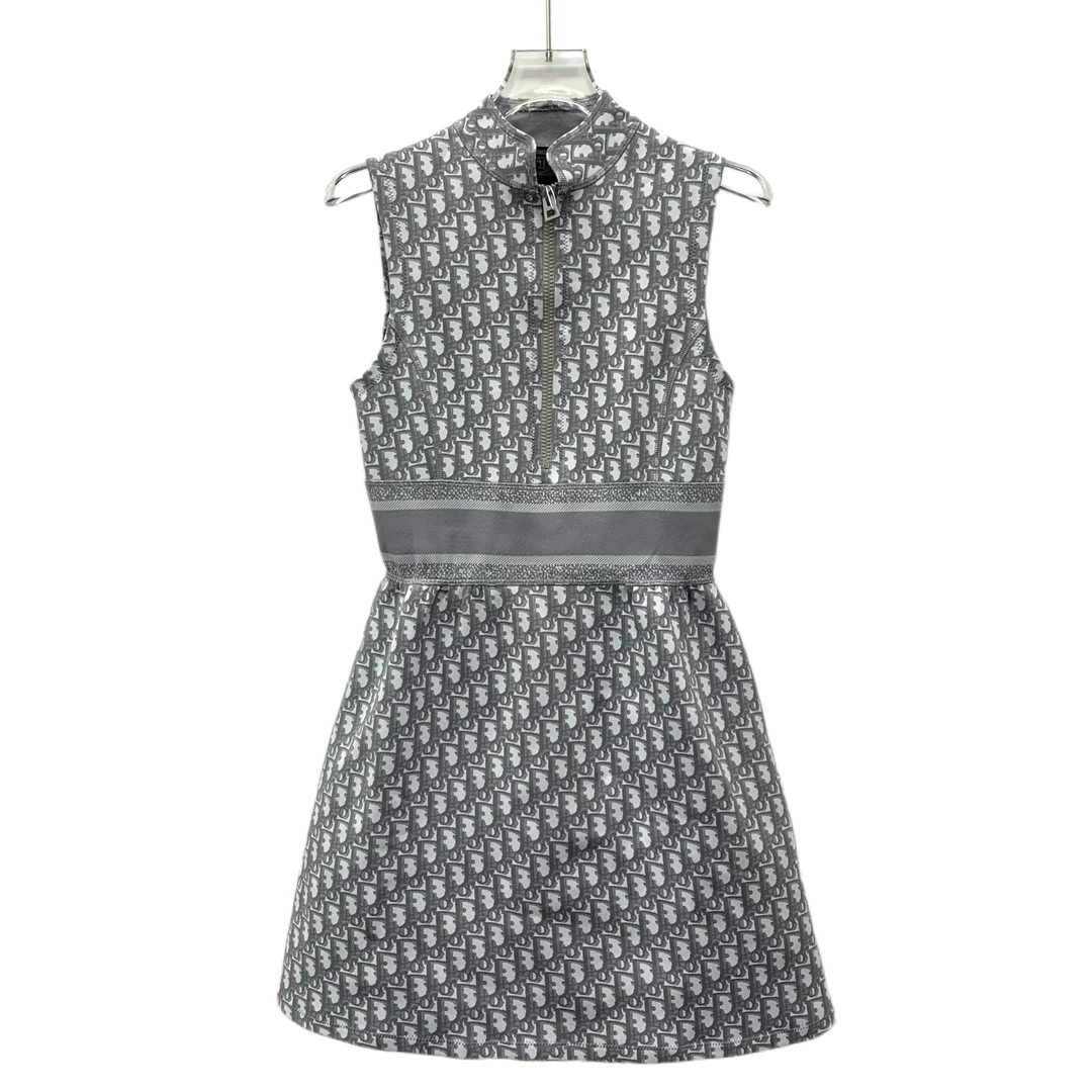 95新 DIOR/迪奥 IW0530 logo满印无袖连衣裙
