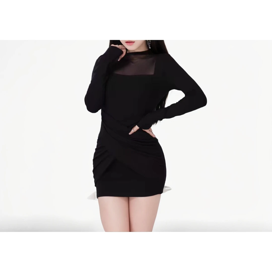 阿遥家【若隐若现】辣妹网纱拼接包臀裙9237