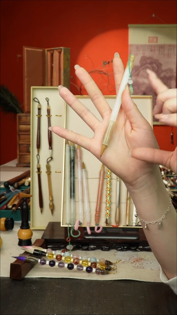 54号闪孤品高货毛笔链接 清水试笔 蘸墨不退