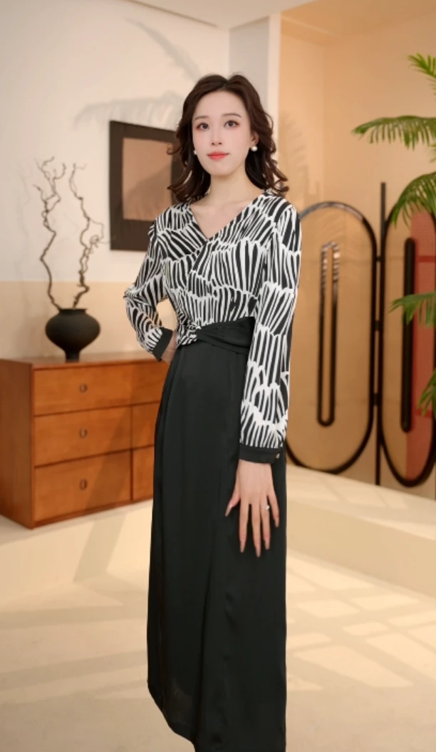 【刘七七黑夜独奏】小众轻奢设计感气质连衣裙B49