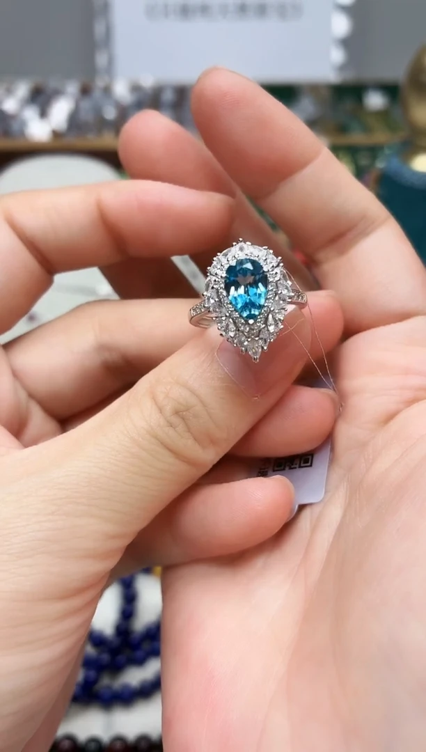 银S925镶嵌托帕石戒指382BJ1212产品一个（多样性）