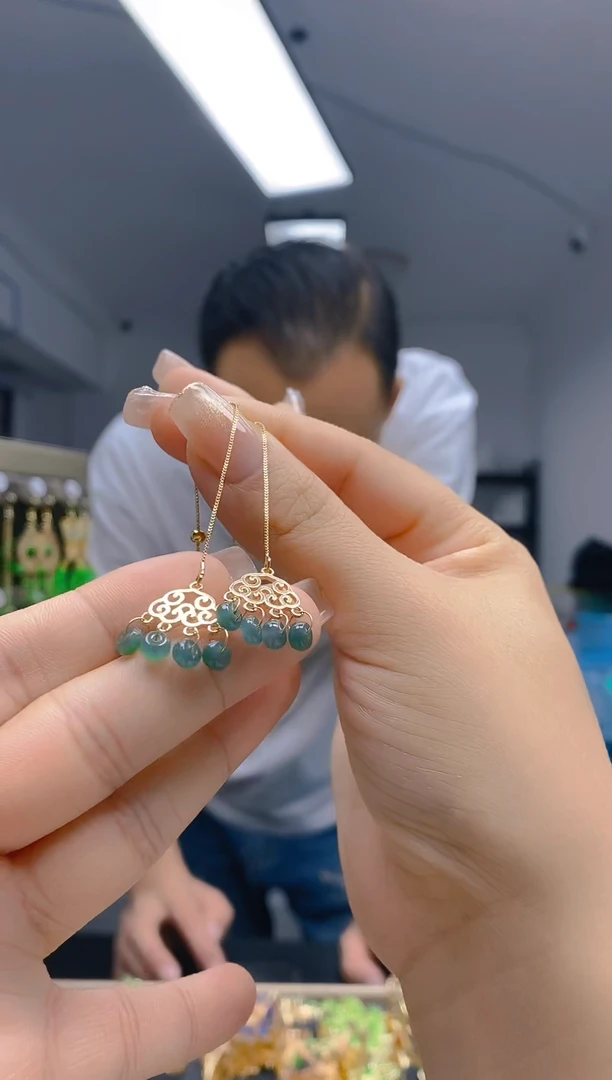 【闪购商品】翡翠耳饰合金53翡翠耳线