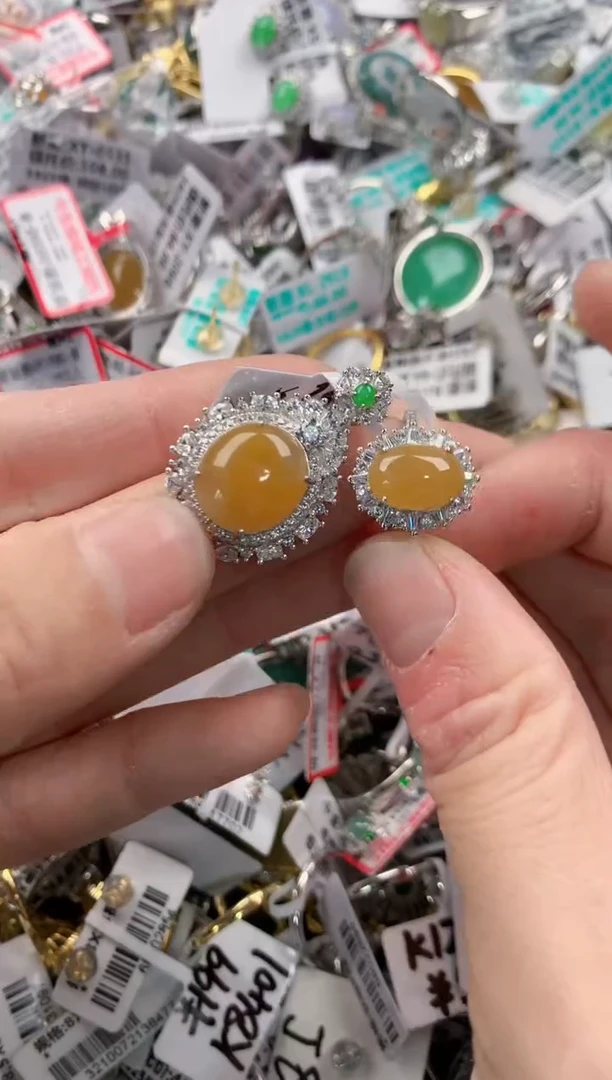 银S925镶嵌戒指翡翠333    9