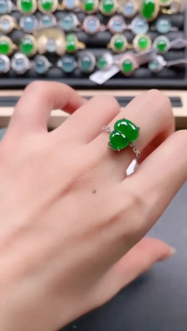 银S925镶嵌戒指翡翠1111111