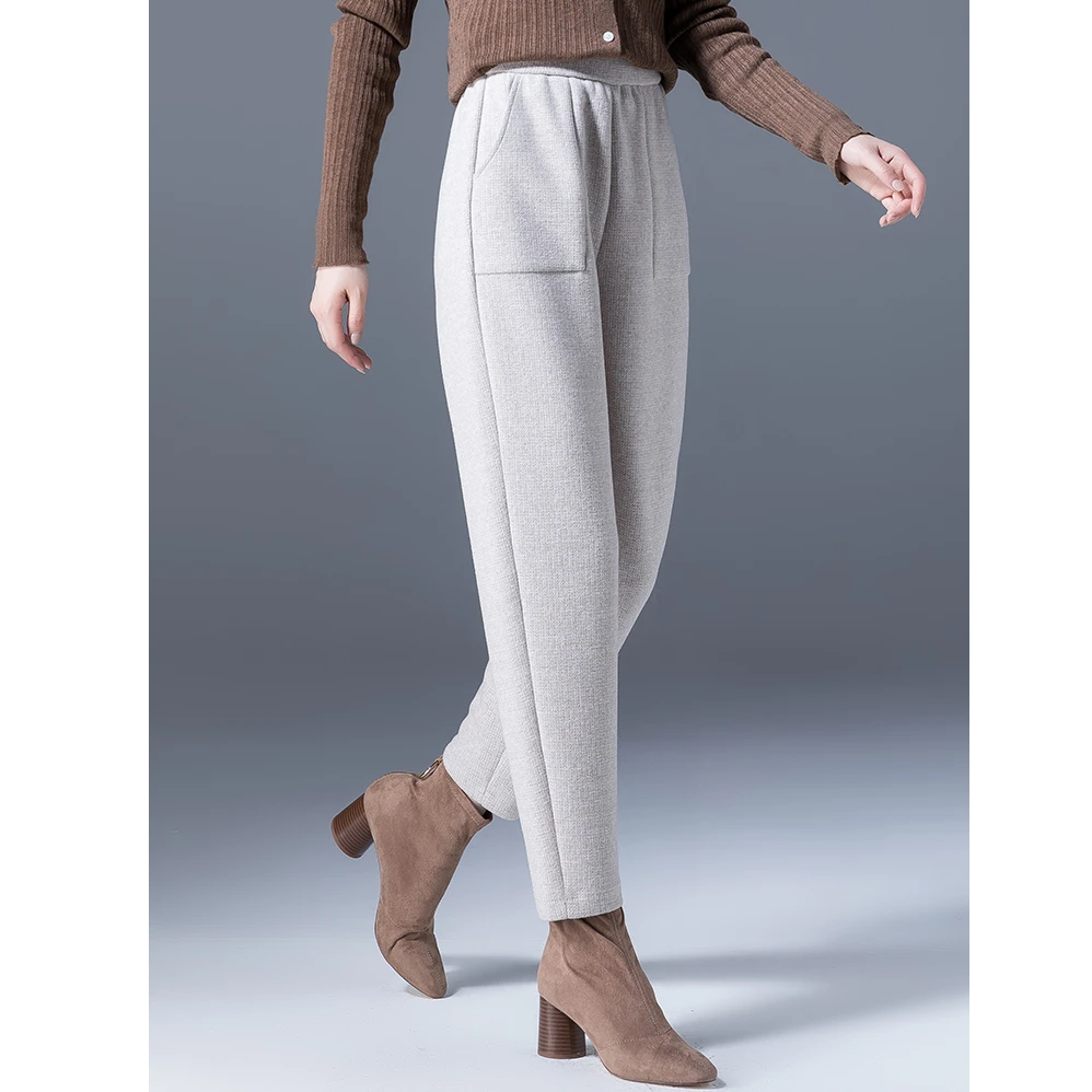 20562羊毛针织哈伦裤女秋冬加厚女裤九分冬季新款休闲羊毛裤子