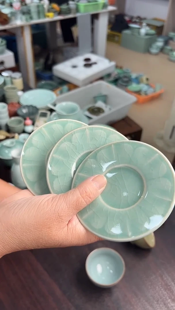 龙泉云间青瓷小米茶器