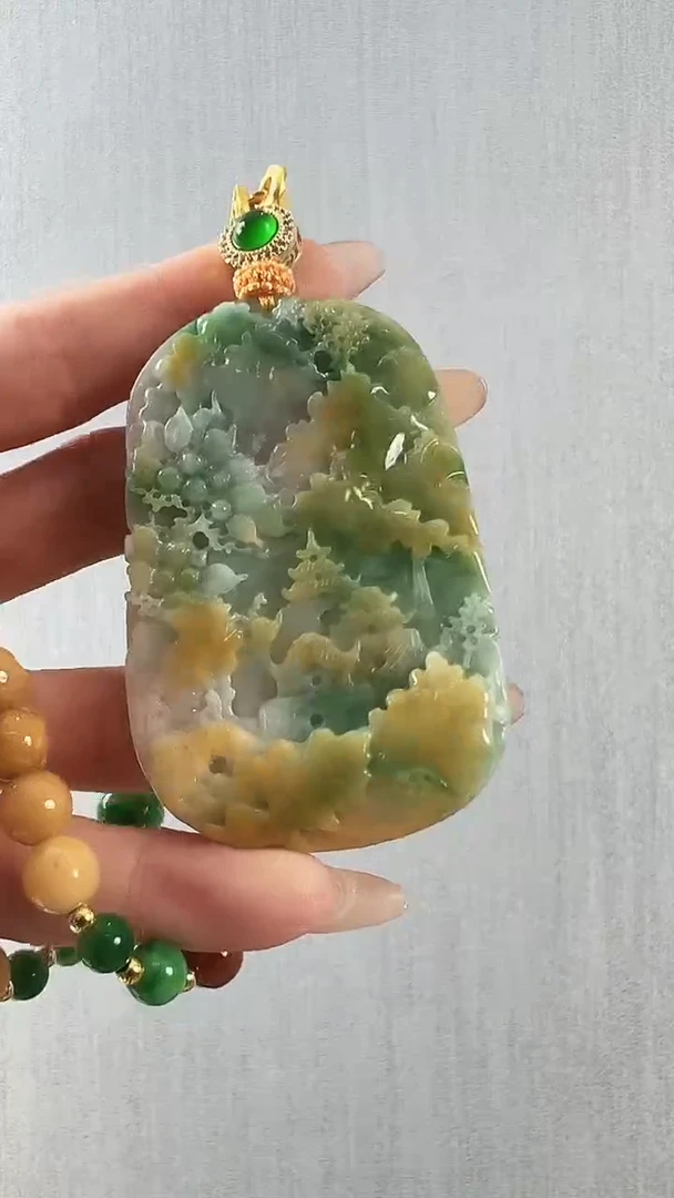 颈饰未镶嵌翡翠山水