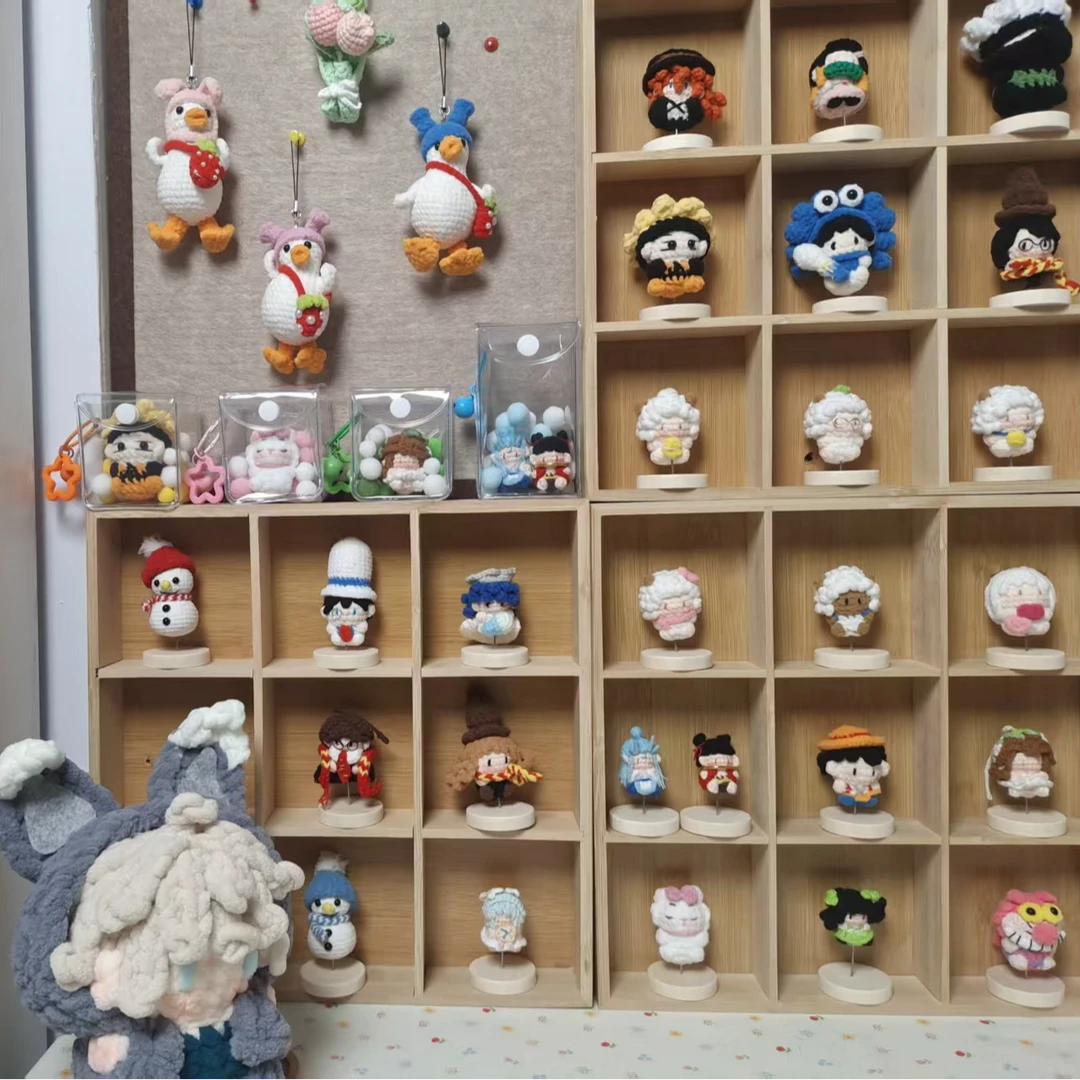 手工编织团子针织摆件可爱潮玩包挂件摆件diy产品