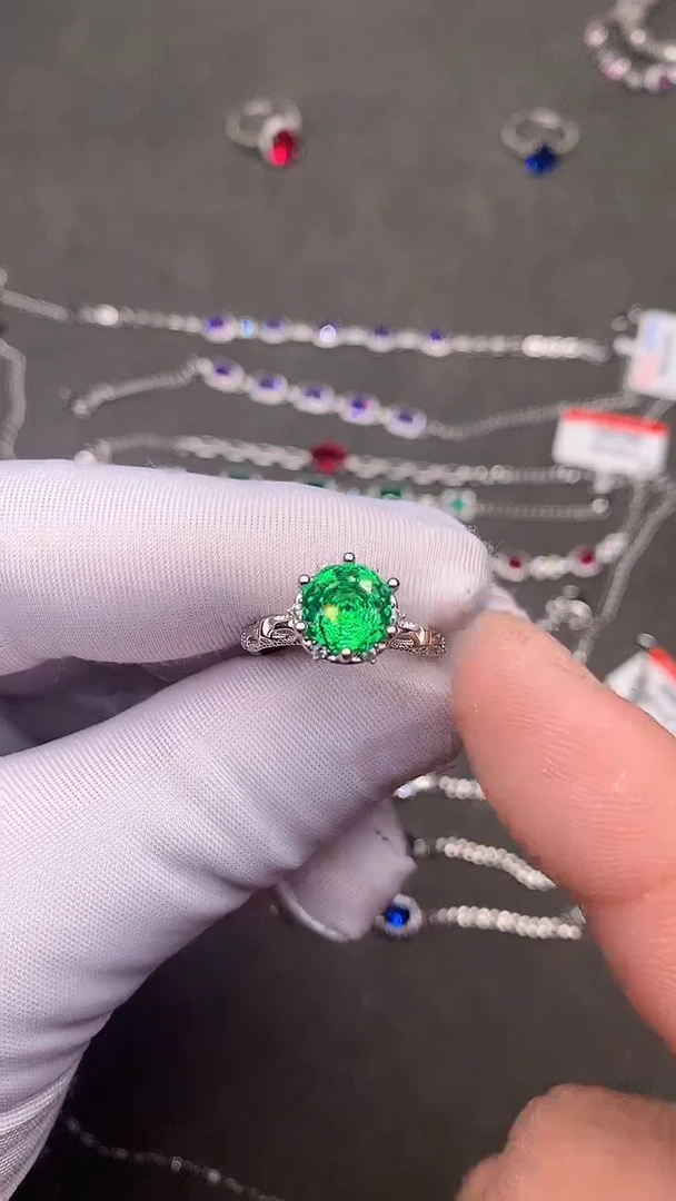 【闪购商品】透辉石戒指银S925镶嵌......