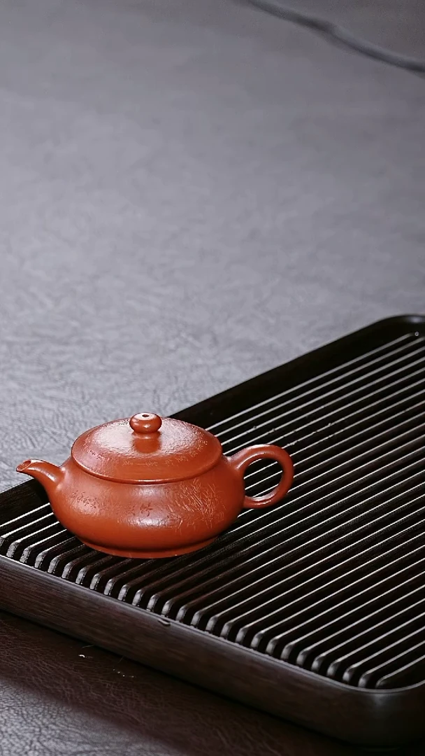 茶杯紫砂朱泥大红袍 明炉 刻绘 田玲