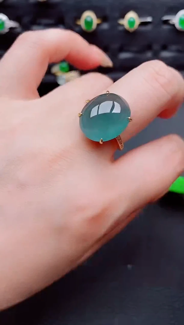 翡翠戒指银S925镶嵌天然a货翡翠170