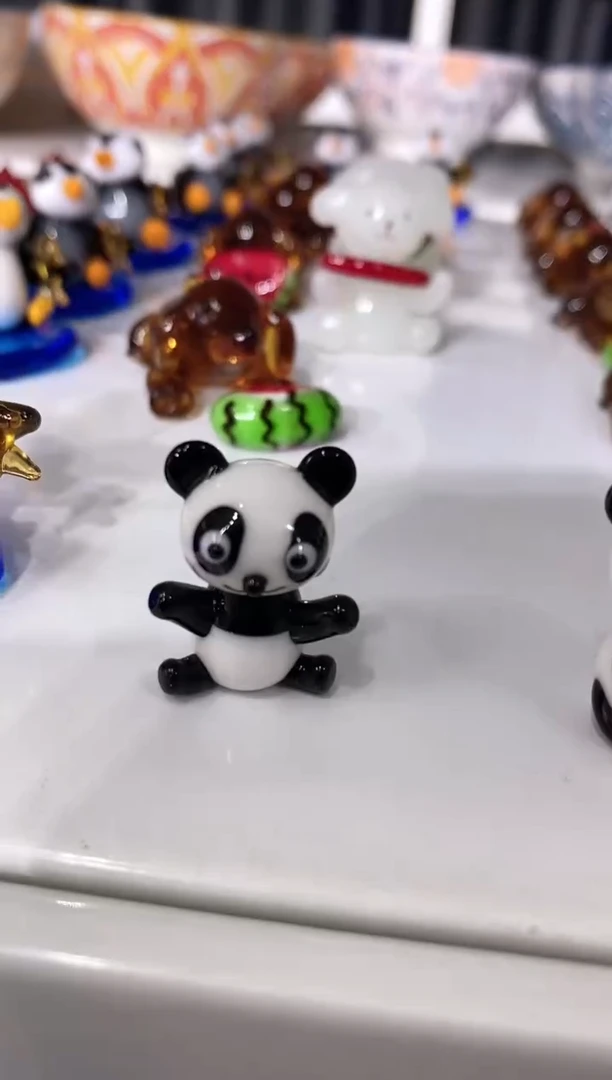 手工艺品琉璃橘****果熊猫