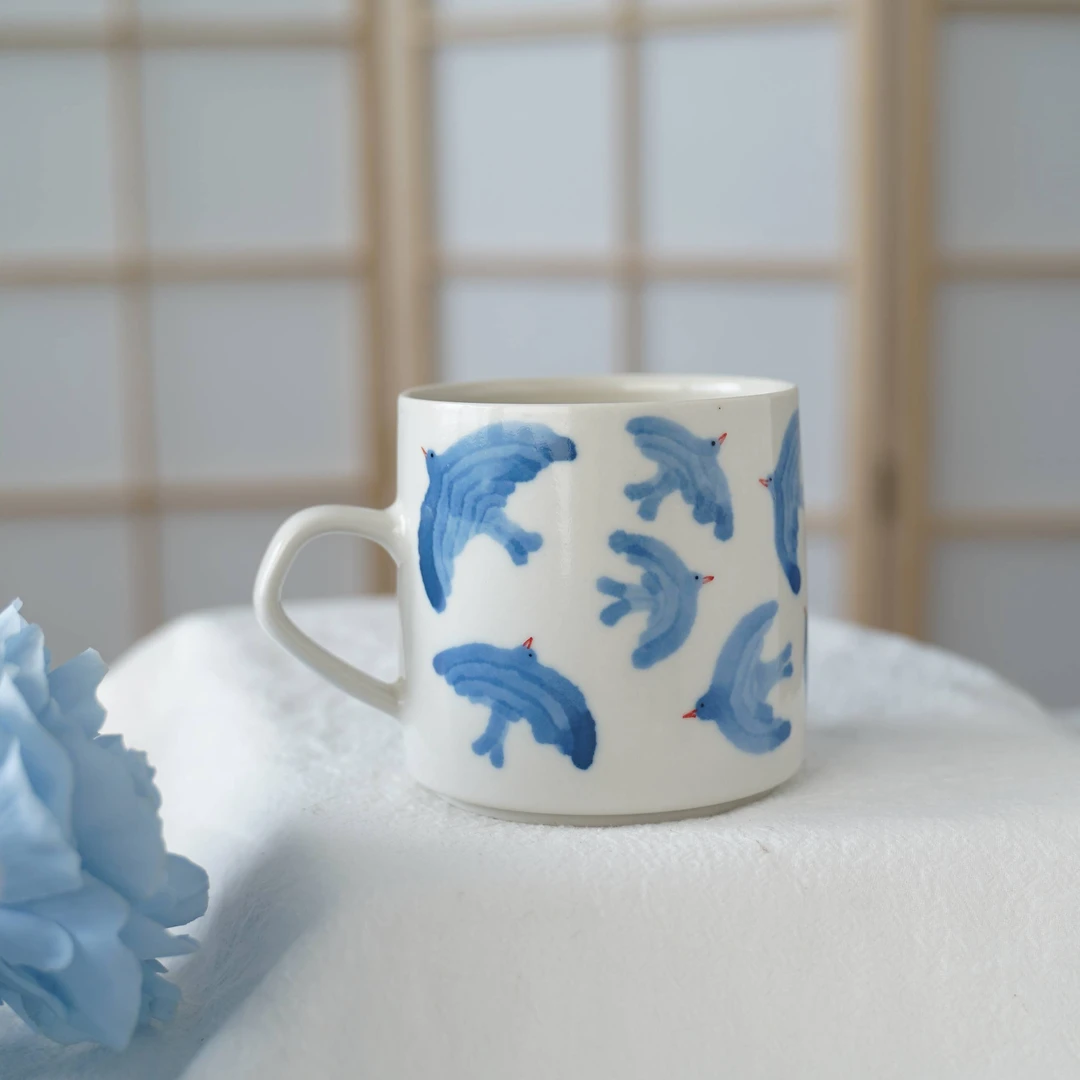 当代 弓肙 | 蓝色飞鸟马克杯