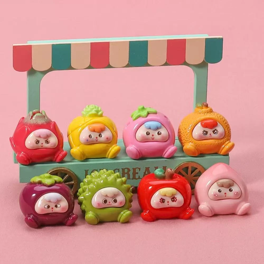 水果崽崽表情包 卡通奶油胶diy配饰创意小摆件饰品树脂配件盲袋