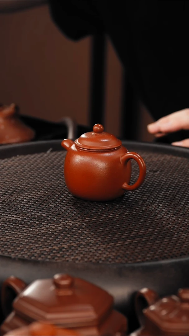 茶壶紫砂匏尊 朱泥