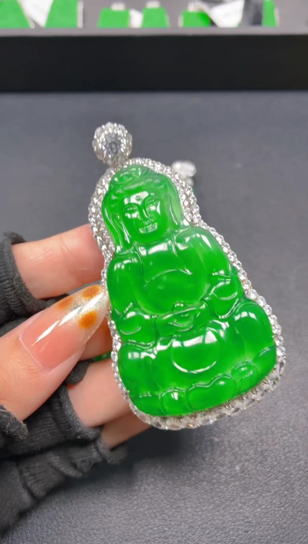 吊坠(不含链)银S925镶嵌翡翠客**哥111