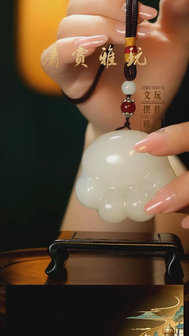 玉《小猫爪》手把件摆件
