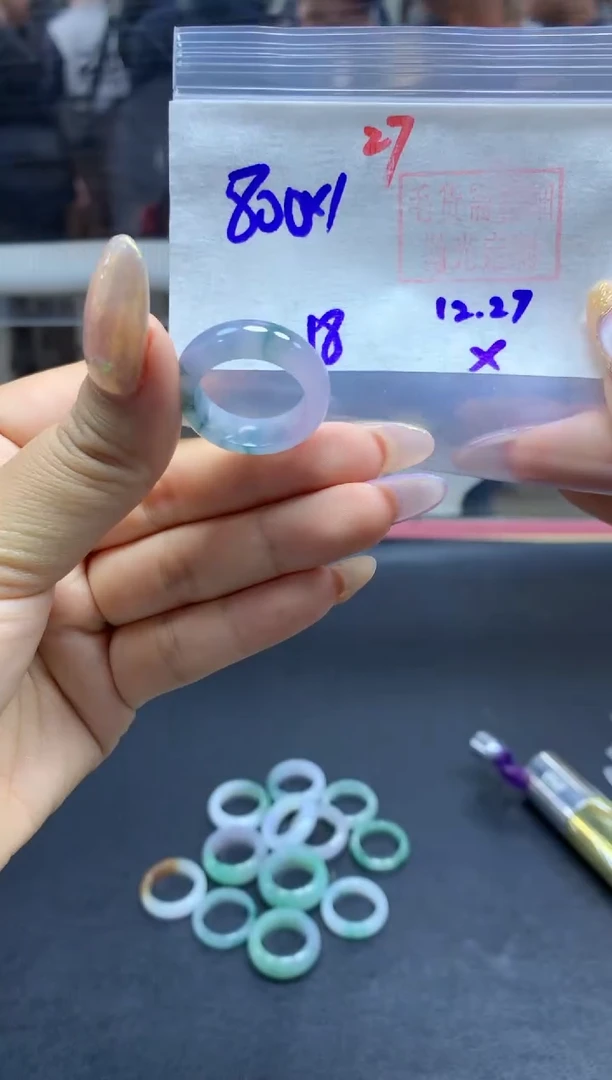 未镶嵌定制翡翠戒圈#800元-毛货需精细抛光