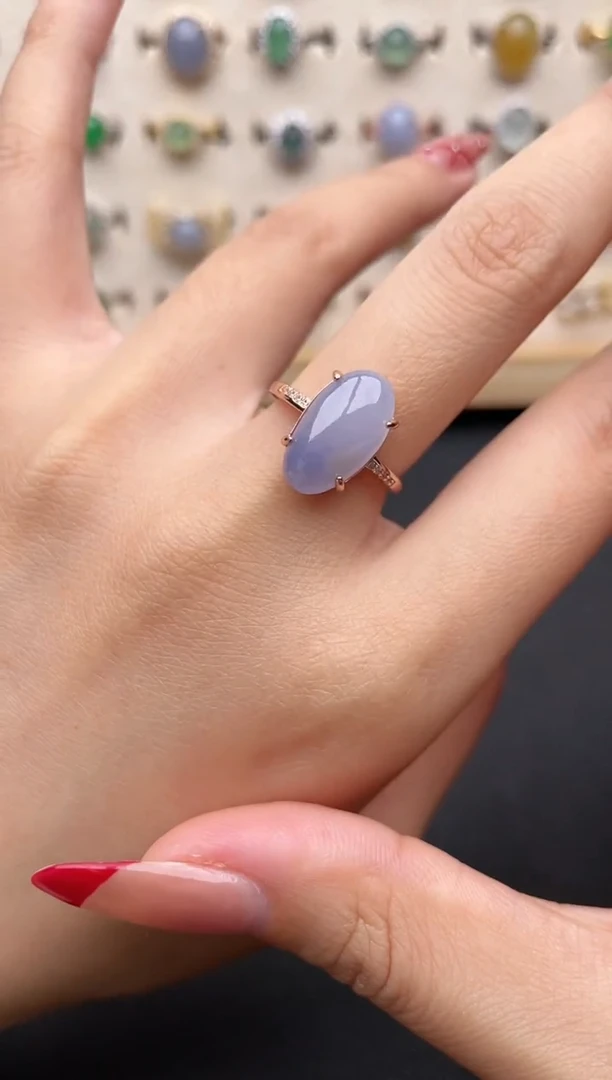 【闪购商品】翡翠戒指银S925镶嵌一物一证一礼盒