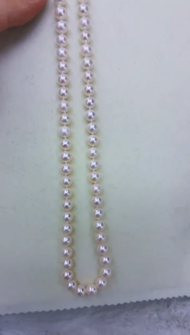 银S925镶嵌DA淡水珍珠串链8-9 d205