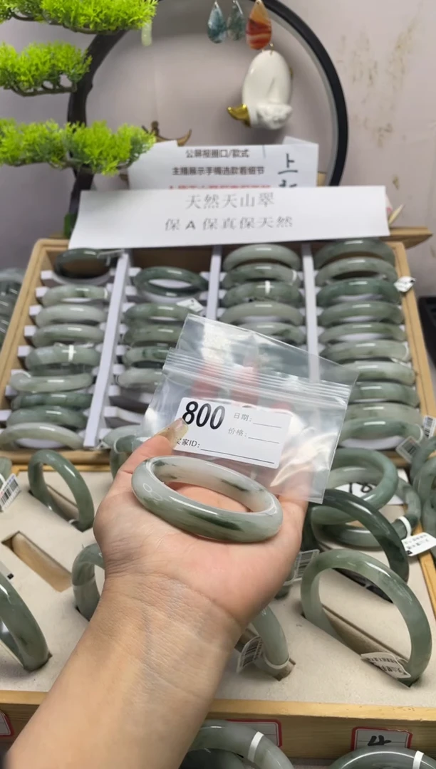 石英质玉（天山翠）手镯未镶嵌800