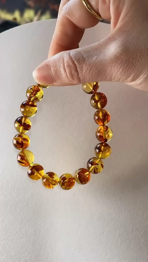 【闪购商品】琥珀手链未镶嵌花珀手串10++