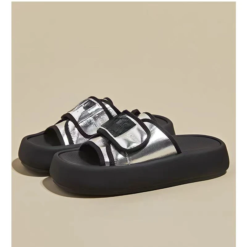 2025新款时尚沙滩凉鞋踩屎感一字拖Y3-28-89