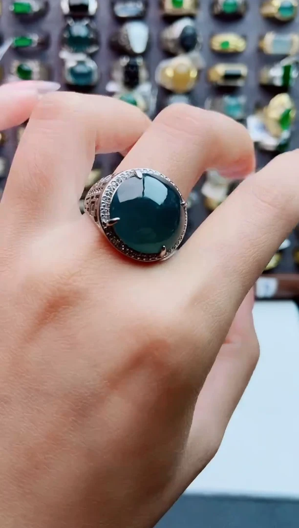 未镶嵌戒指翡翠天然翡翠男戒