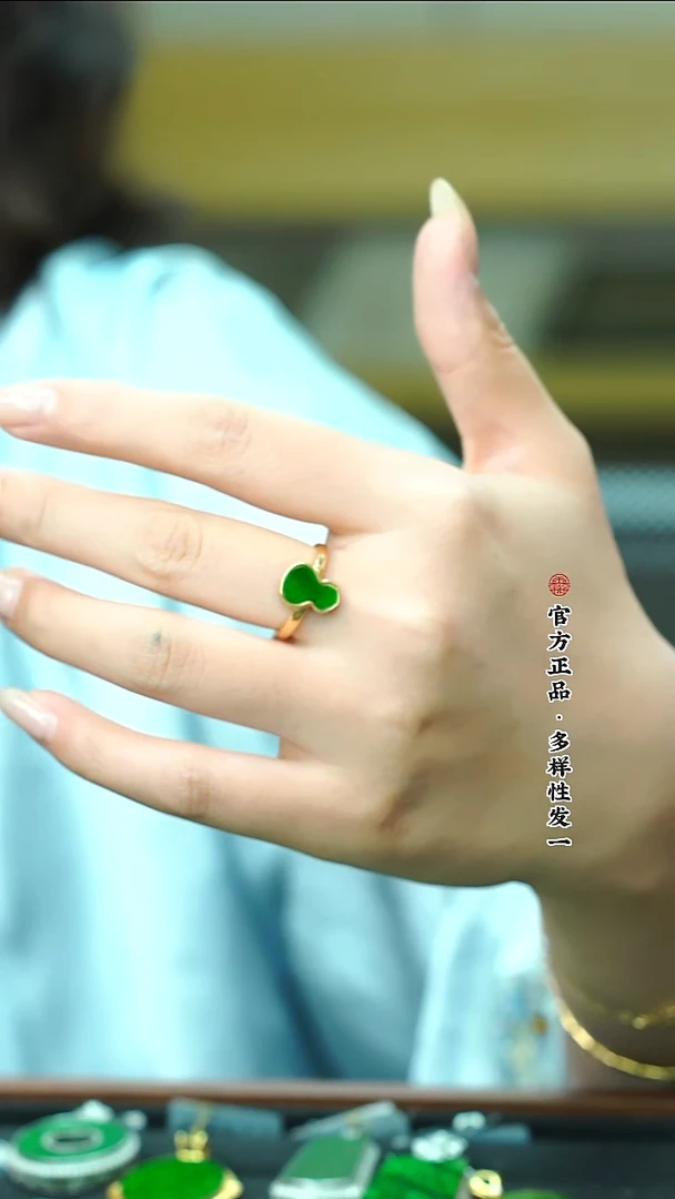 银S925镶嵌戒指翡翠天然缅甸A货翡翠